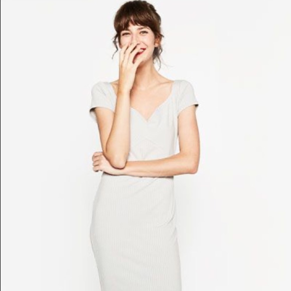 Zara slim Grey Mid Length Dress